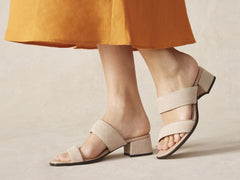 Plume Hi Sandal in Albâtre Luxe Suede and Nappa