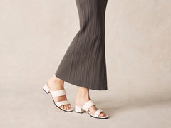Plume Hi Sandal in Blanc Cassé Nappa