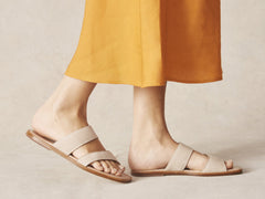 Plume Sandal in Albâtre Luxe Suede and Nappa
