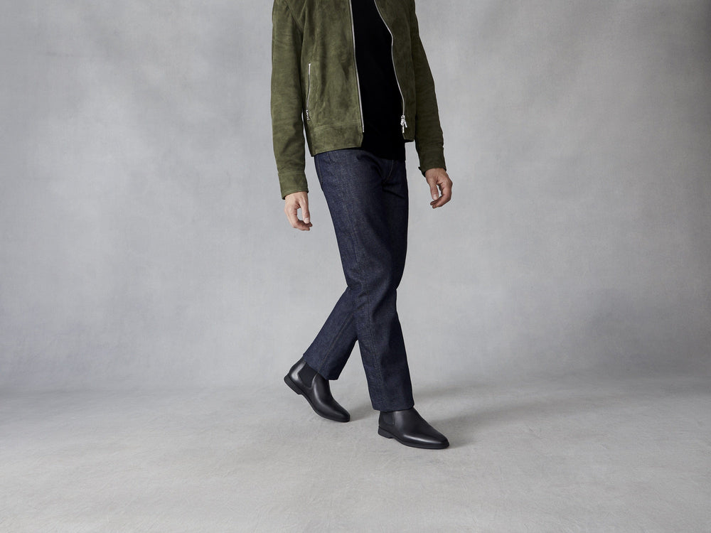 Rover Boots in Black Grain Calf with Shearling Lining