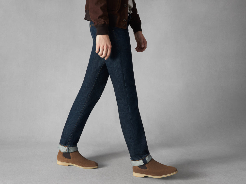 Rover Boots in Greige Glove Suede Natural Sole