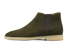 Rover Boots in Moss Glove Suede Natural Sole