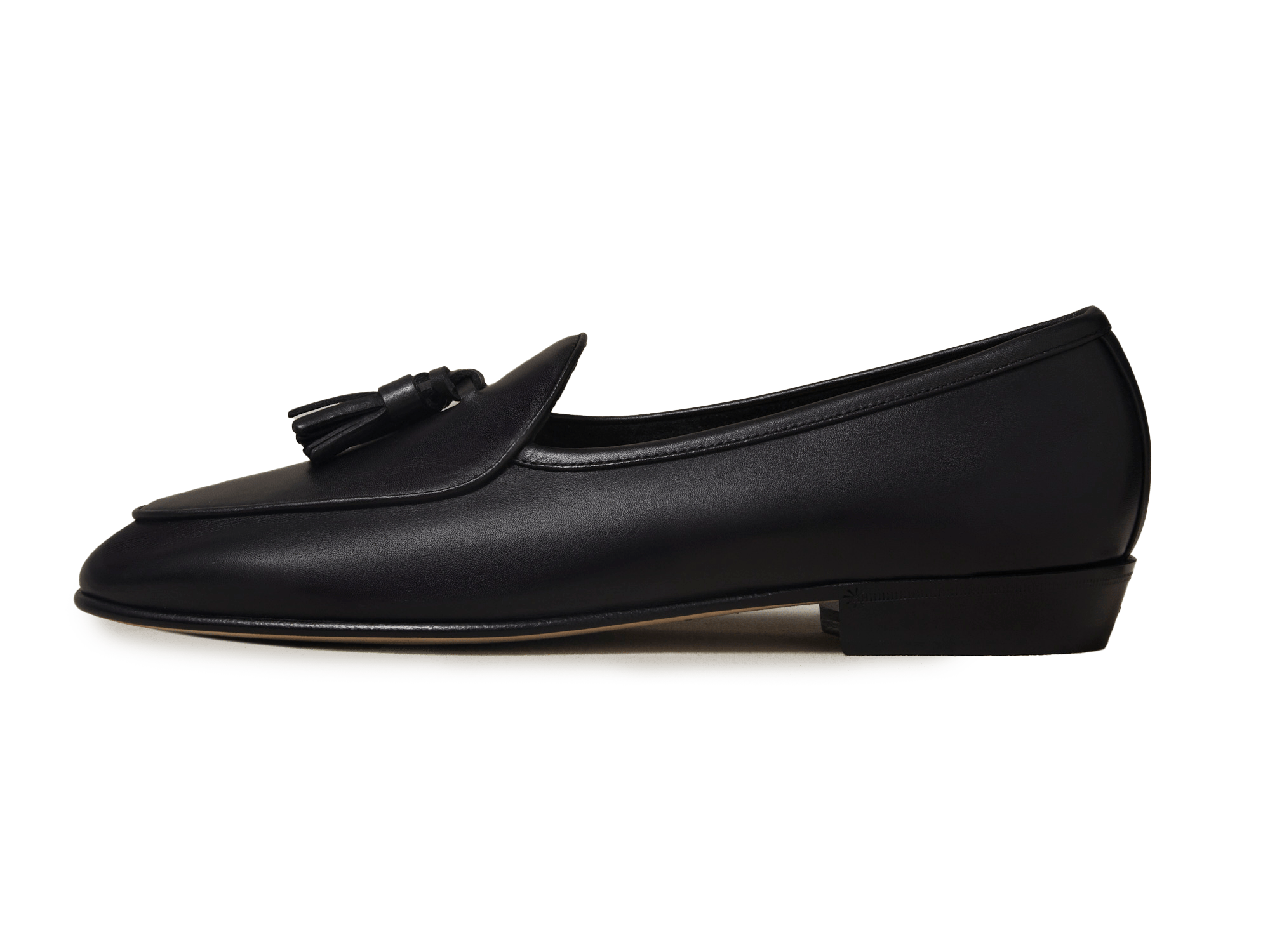 Sagan Classic Tassel Loafers in Black Drape Calf