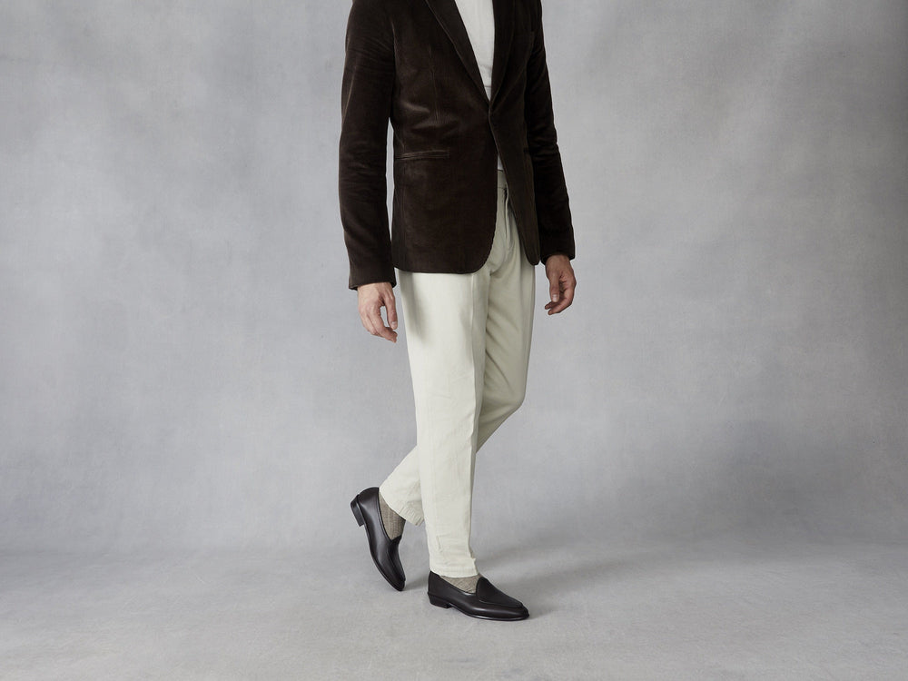 Sagan Rubber Loafers in Dark Brown Drape Calf