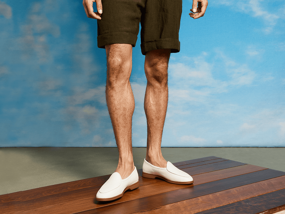 Stride Loafers in Blanc Casse Deerskin Caramel Sole