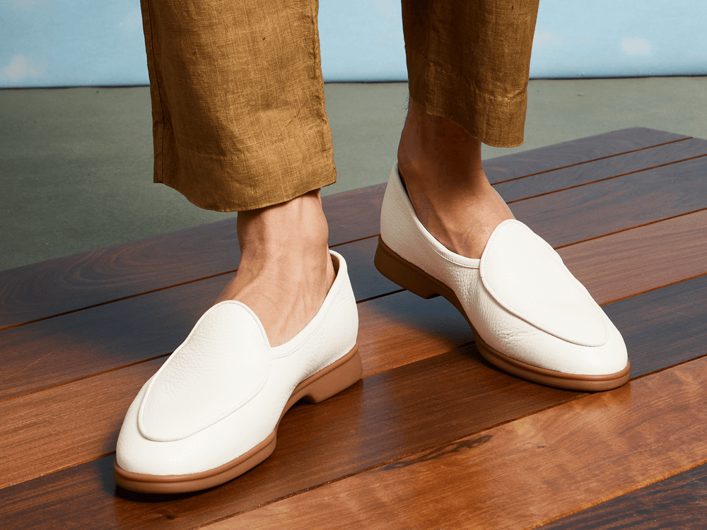 Stride Loafers in Blanc Casse Deerskin Caramel Sole
