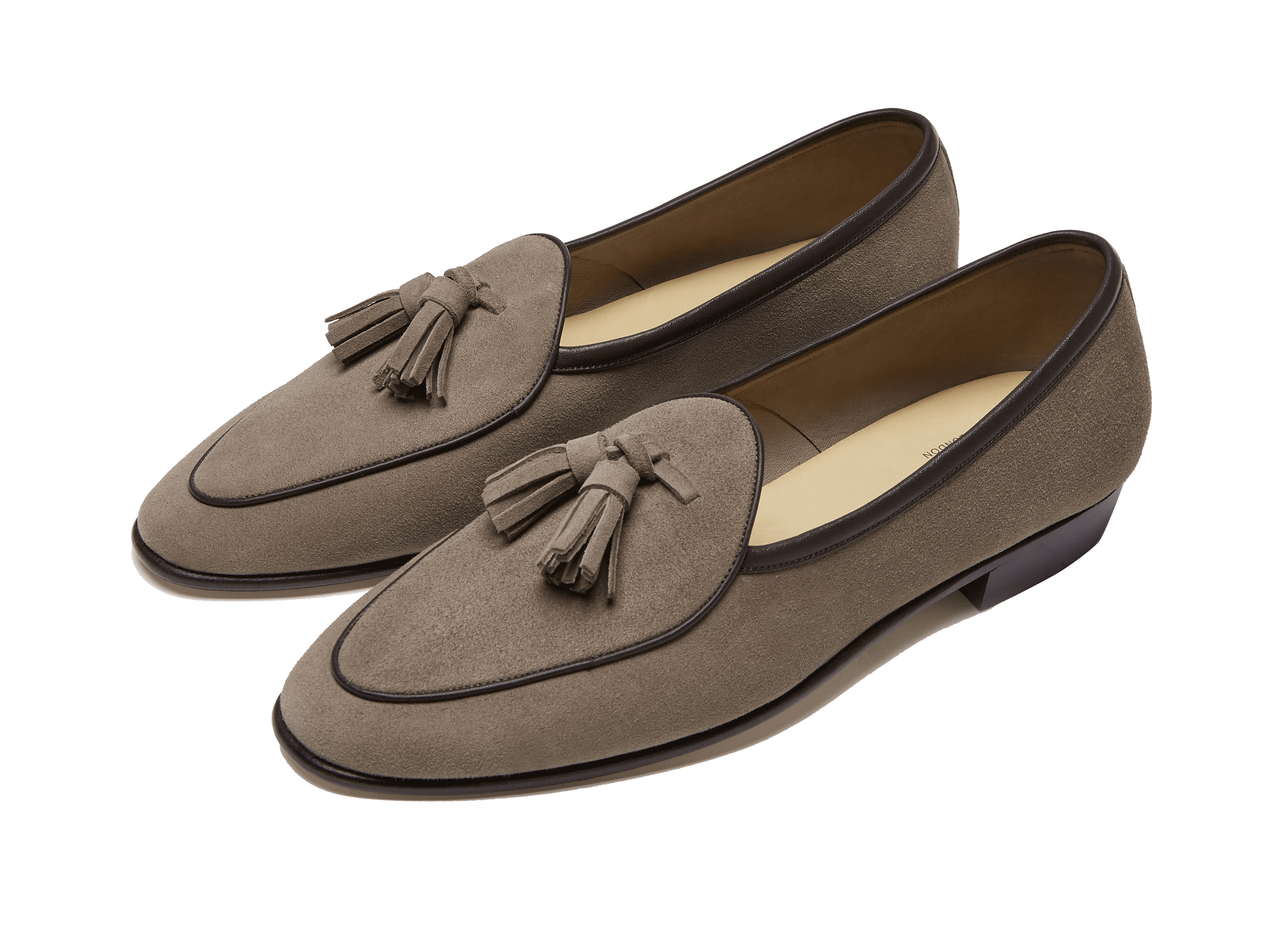 Sagan Classic Tassel Loafers in Greige Asteria Suede
