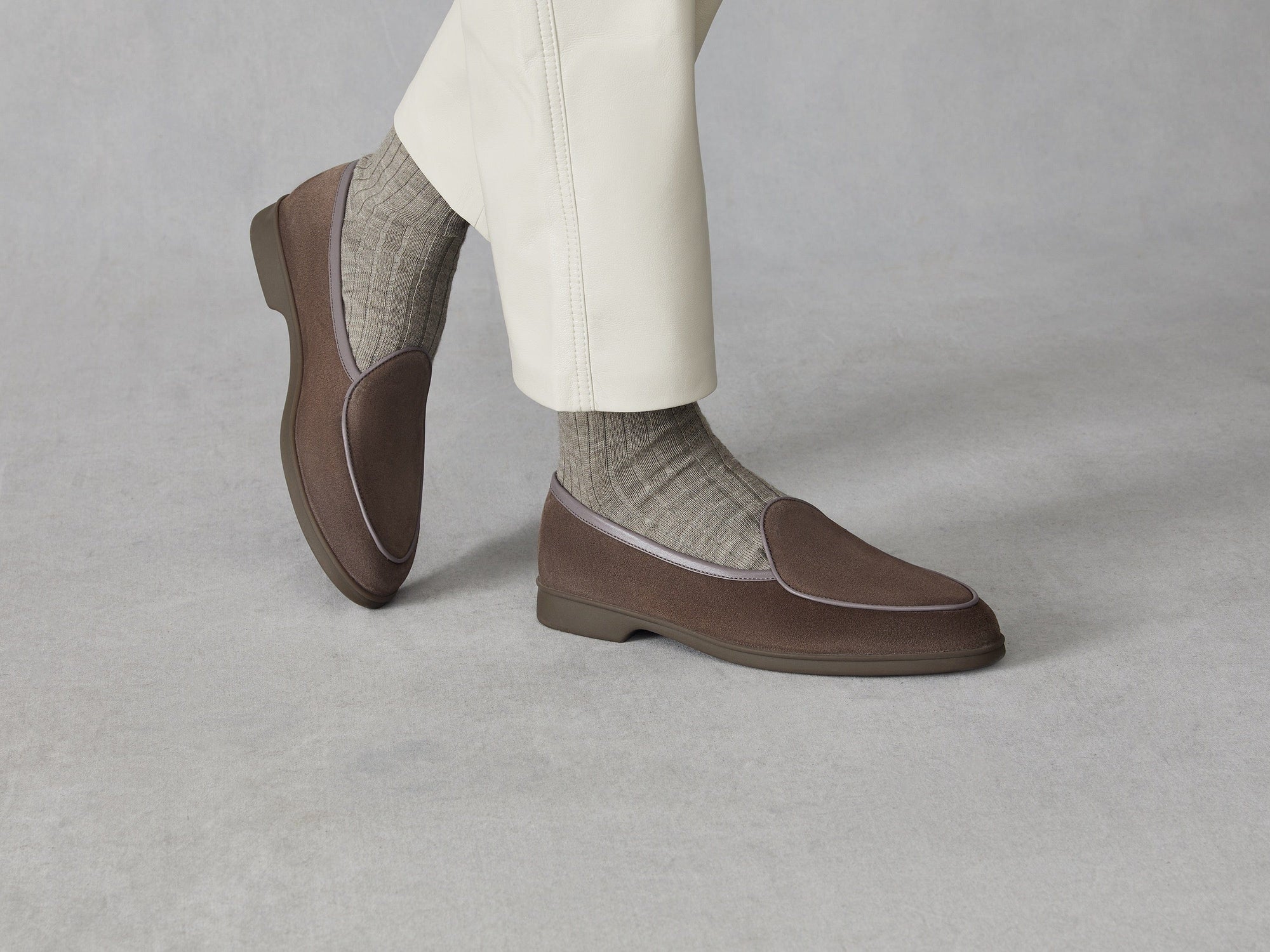 Stride Loafers in Deep Taupe Suede