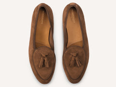 Sagan Classic Tassel Loafers in Moyen Brown Asteria Suede