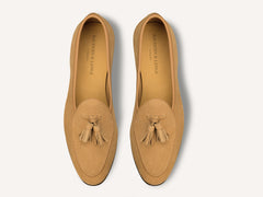 Sagan Classic Tassel Loafers in Sahara Asteria Suede