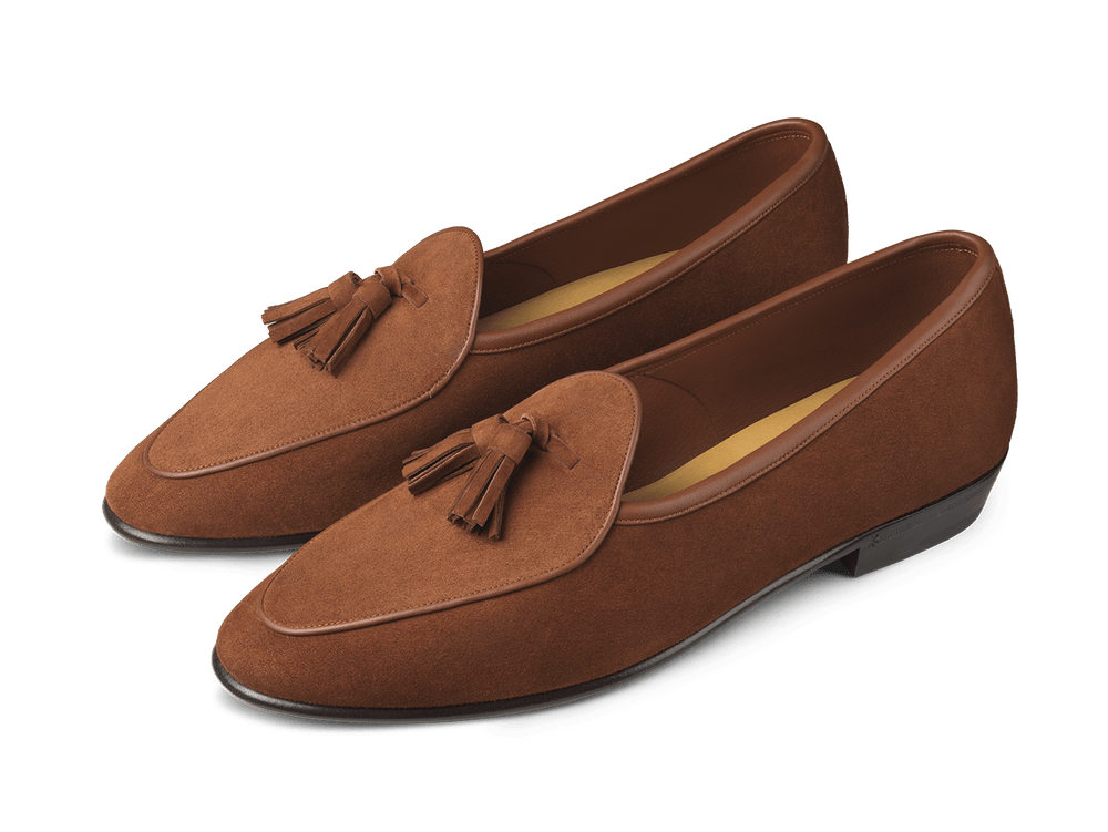 Sagan Classic Tassel Loafers in Maple Suede