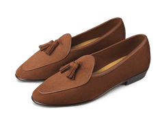 Sagan Classic Tassel Loafers in Maple Asteria Suede