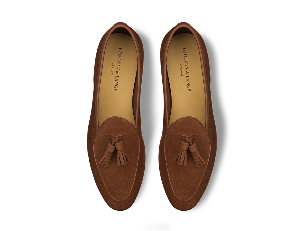 Sagan Classic Tassel Loafers in Maple Suede