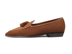 Sagan Classic Tassel Loafers in Maple Asteria Suede