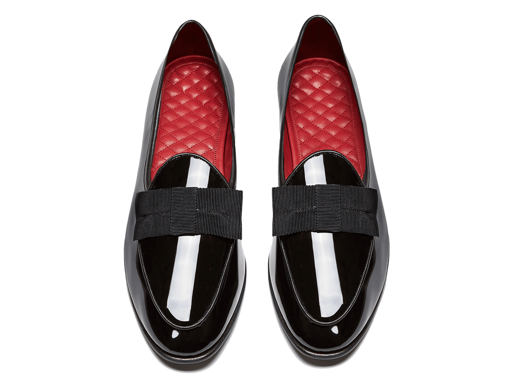 Sagan Opera Bow in Black Patent and Gros Grain