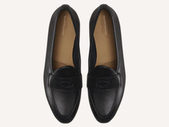 Sagan Rubber Ginkgo Loafers in Black Drape Calf