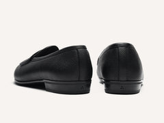 Sagan Rubber Ginkgo Loafers in Black Lunar Grain Calf