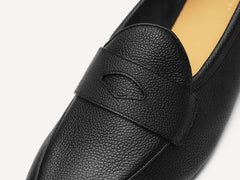 Sagan Rubber Ginkgo Loafers in Black Lunar Grain Calf