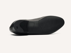 Sagan Rubber Ginkgo Loafers in Black Lunar Grain Calf