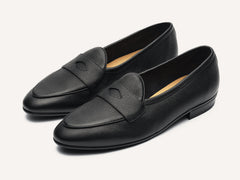 Sagan Rubber Ginkgo Loafers in Black Lunar Grain Calf