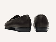 Sagan Rubber Ginkgo Loafers in Dark Brown Lunar Grain Calf