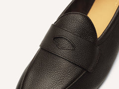 Sagan Rubber Ginkgo Loafers in Dark Brown Lunar Grain Calf