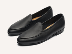 Sagan Rubber Loafers in Black Lunar Grain Calf