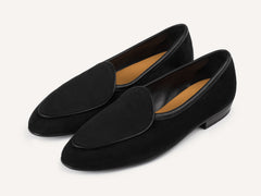Sagan Rubber Loafers in Obsidian Black Asteria Suede