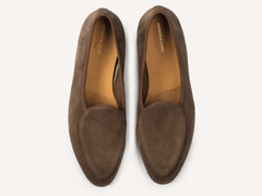 Sagan Rubber Loafers in Olivine Green Asteria Suede