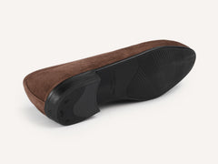 Sagan Rubber Tassel Loafers in Deep Taupe Asteria Suede