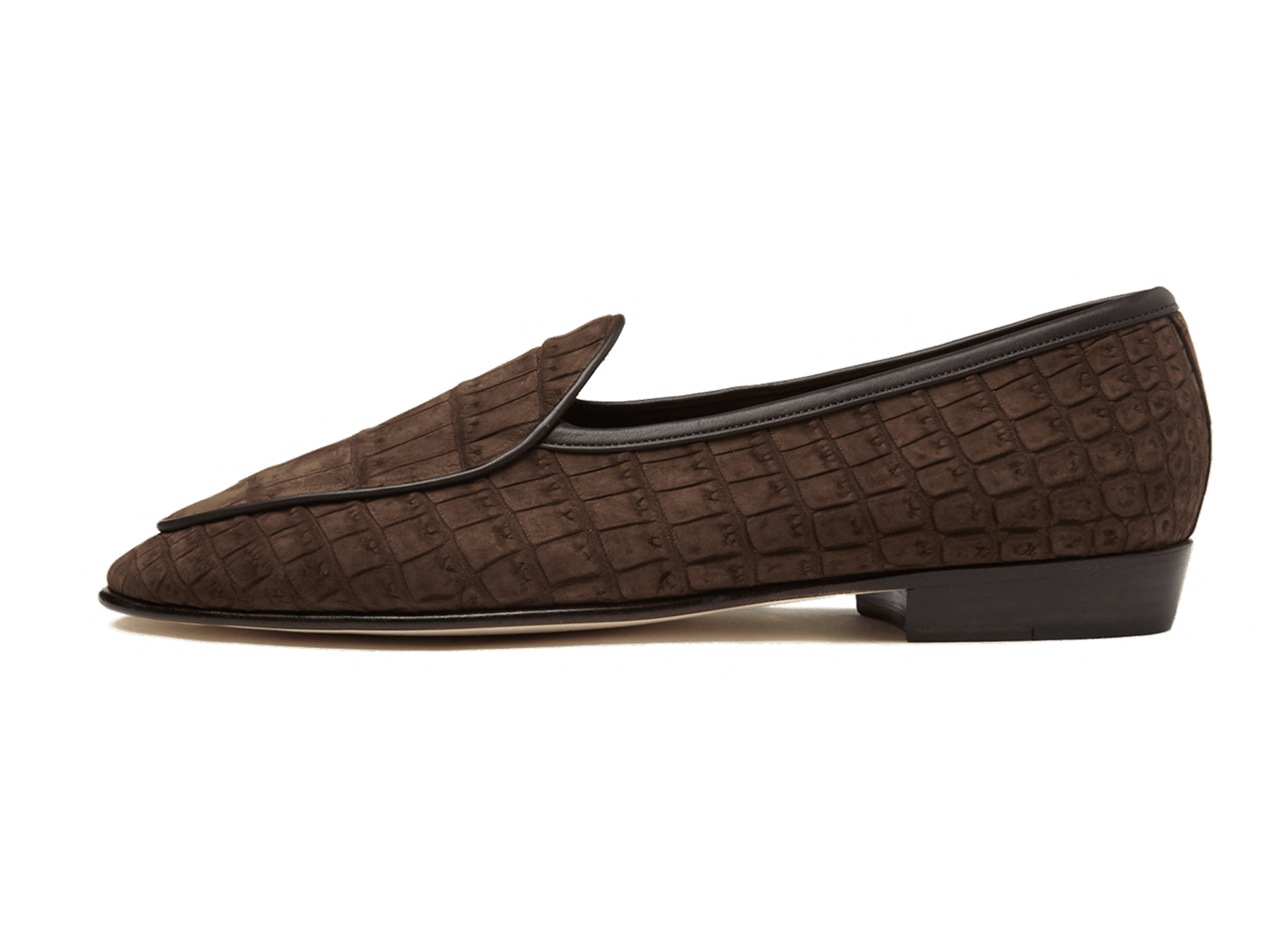 Sagan Men's Loafers in Dark Brown Nubuck Crocodile – Baudoin & Lange