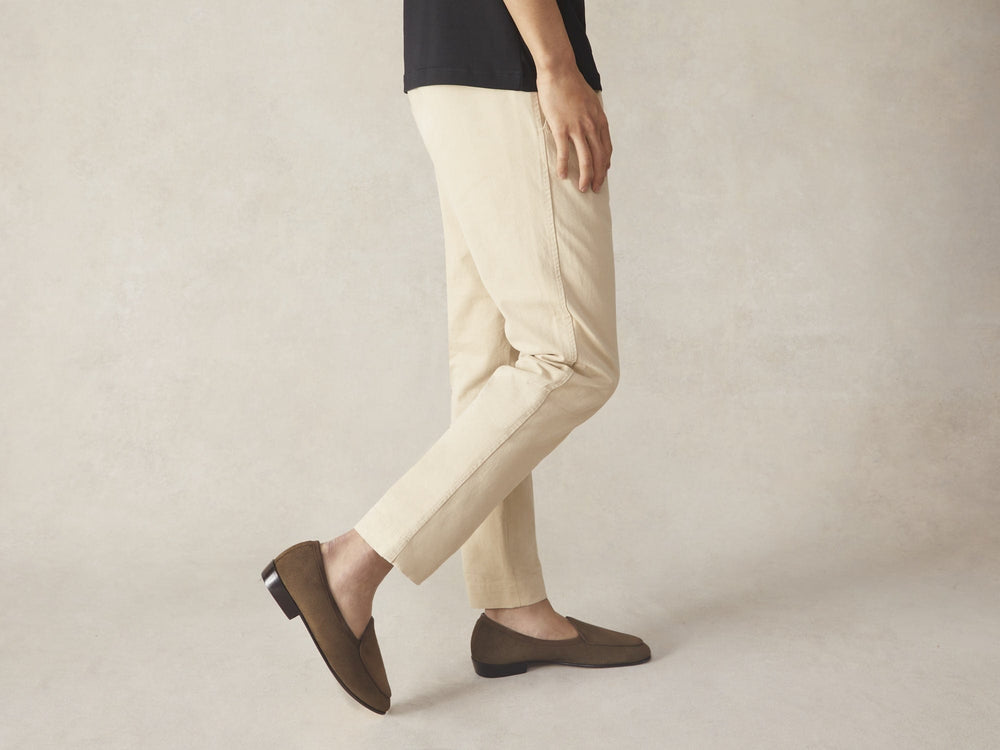 Sagan Classic Loafers in Olivine Green Asteria Suede