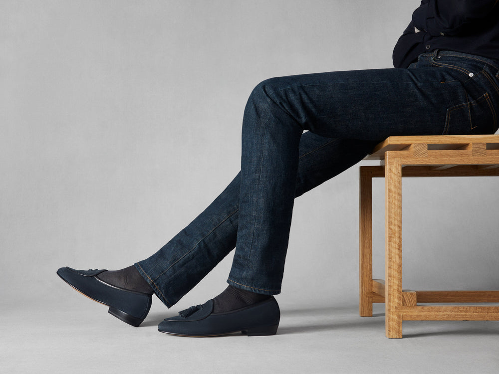 サガンクラシック タッセル ミッドナイトネイビースエード