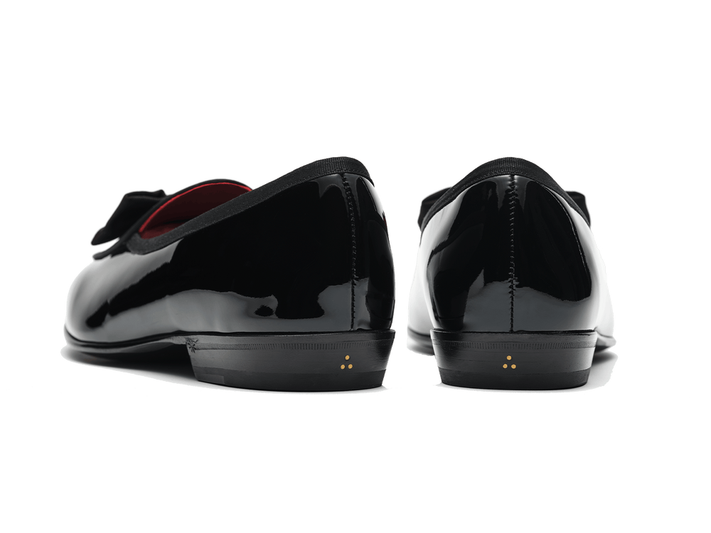 Sagan Opera Bow in Black Patent and Gros Grain