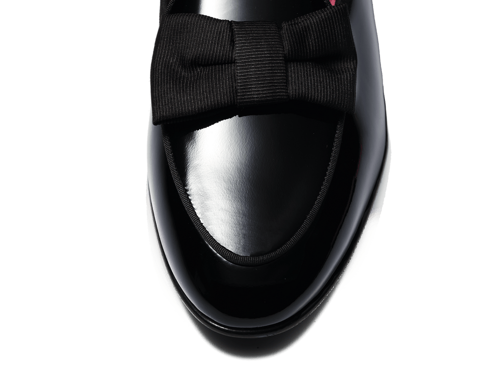 Sagan Opera Bow in Black Patent and Gros Grain