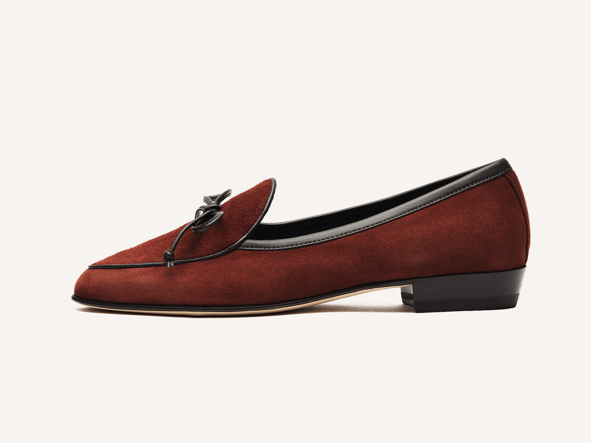 Sagan String Loafers in Macassar Brown Suede