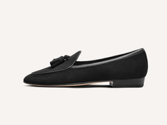 Sagan Classic Tassel Loafers in Obsidian Black Asteria Suede