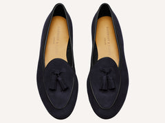 Sagan Classic Tassel Loafers in Midnight Navy Asteria Suede