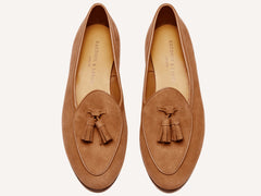 Sagan Classic Tassel Loafers in Moyen Brown Asteria Suede