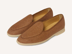 Stride Loafers in Honey Raffia with Natural Sole