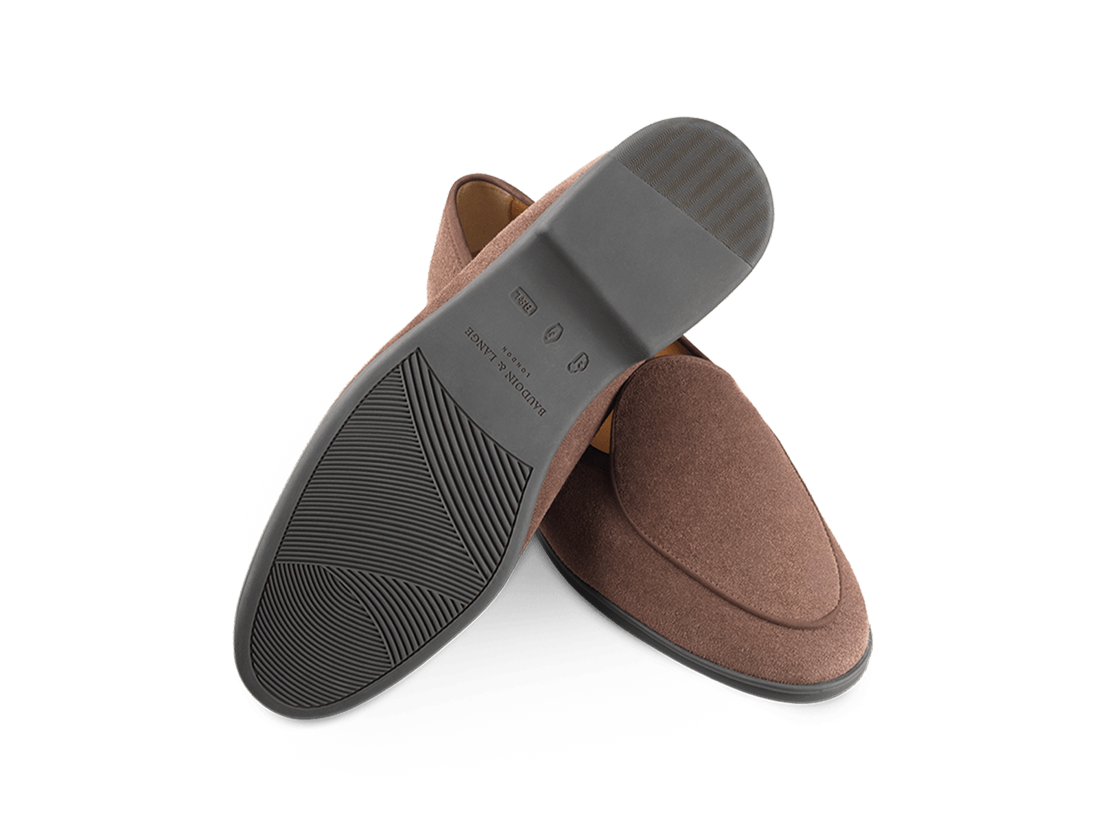 Stride Loafers in Deep Taupe Glove Suede Dark Sole