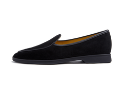 Stride Loafers in Black Glove Suede Dark Sole