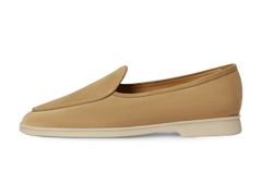 Stride Loafers in Caramel Glove Suede with Natural Sole