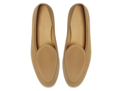 Stride Loafers in Caramel Glove Suede with Natural Sole