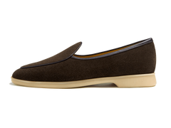 Stride Loafers in Dark Brown Glove Suede Natural Sole