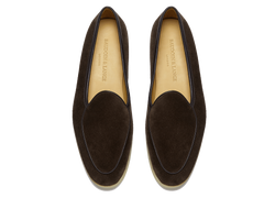 Stride Loafers in Dark Brown Glove Suede Natural Sole