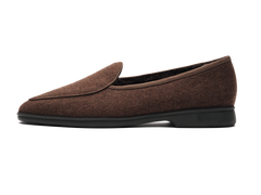 Stride Loafers in Smoked Brown Flannel with Shearling Lining