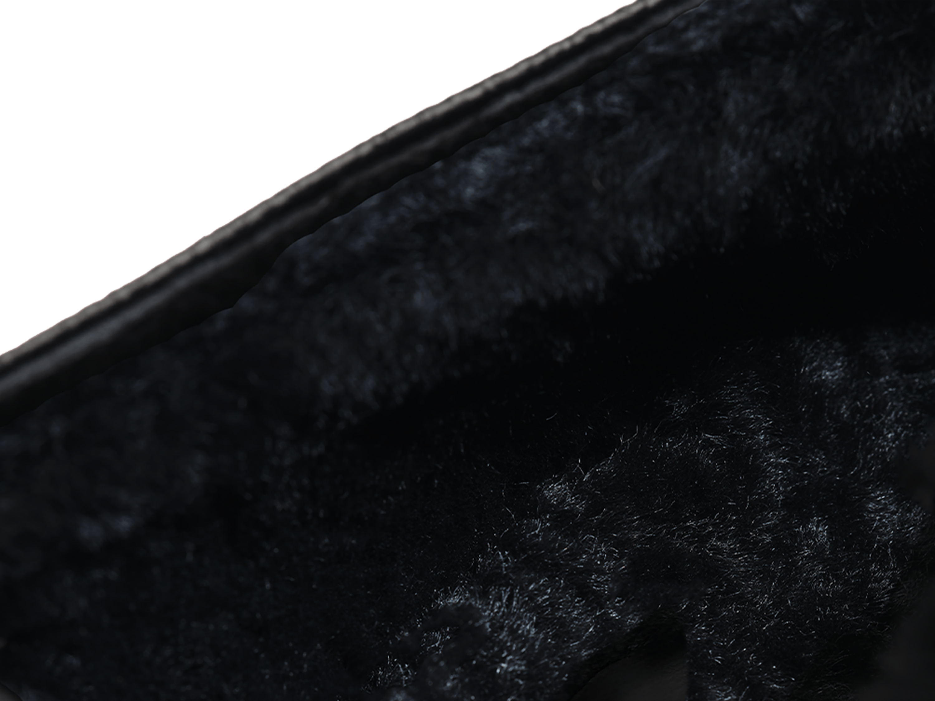 Stride Penny Loafers in Black Moorland Calf with Shearling Lining