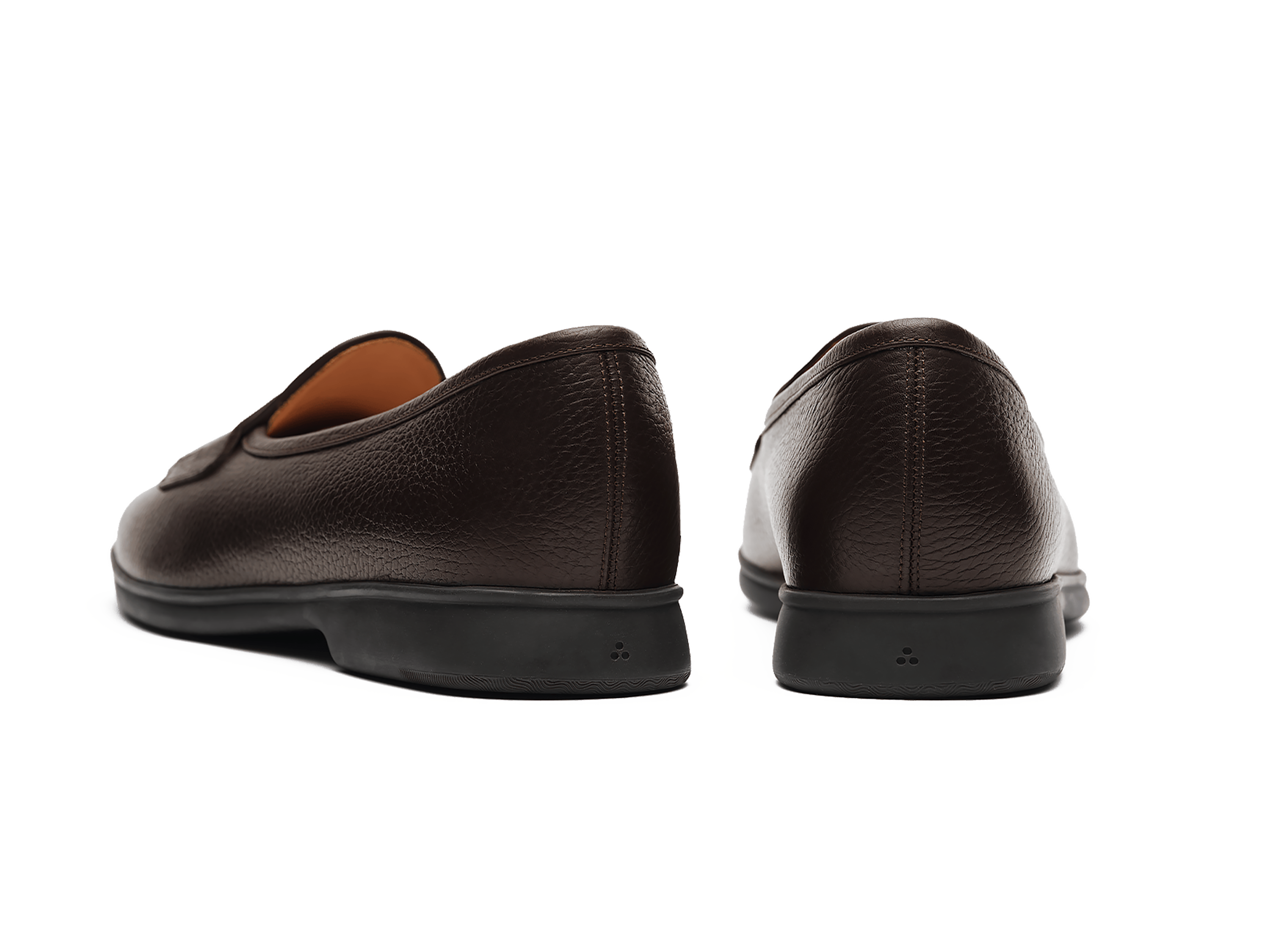 Stride Penny Loafers in Brown Moorland Calf with Dark Sole