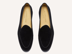 Stride Loafers in Black Glove Suede Dark Sole